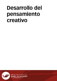 Desarrollo del pensamiento creativo | Biblioteca Virtual Miguel de Cervantes