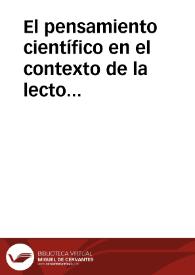 El  pensamiento científico en el contexto de la lecto escritura | Biblioteca Virtual Miguel de Cervantes