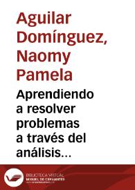 Aprendiendo a resolver problemas a través del análisis de casos | Biblioteca Virtual Miguel de Cervantes