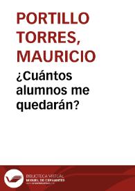 ¿Cuántos alumnos me quedarán? | Biblioteca Virtual Miguel de Cervantes