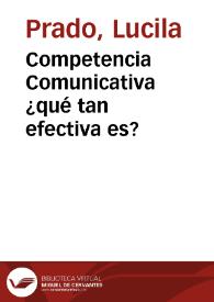 Competencia Comunicativa ¿qué tan efectiva es? | Biblioteca Virtual Miguel de Cervantes