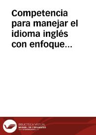 Competencia para manejar el idioma inglés con enfoque al aprendizaje de las partes del cuerpo | Biblioteca Virtual Miguel de Cervantes