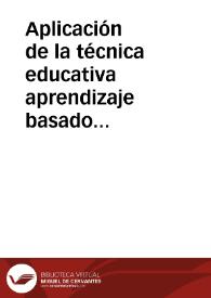Aplicación de la técnica educativa aprendizaje basado en problemas para capacitación a distancia (E-learning) | Biblioteca Virtual Miguel de Cervantes