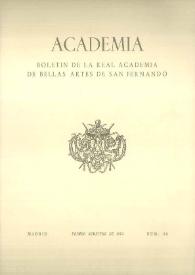 Academia : Anales y Boletín de la Real Academia de Bellas Artes de San Fernando. Núm. 38, primer semestre de 1974 | Biblioteca Virtual Miguel de Cervantes