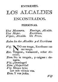 Entremes. Los alcaldes encontrados / [Tirso de Molina] | Biblioteca Virtual Miguel de Cervantes