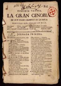 Comedia famosa. La Gran Cenobia / de Don Pedro Calderon de la Barca | Biblioteca Virtual Miguel de Cervantes
