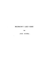 Recordando a Julio Gómez / por José Subirá | Biblioteca Virtual Miguel de Cervantes