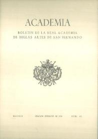 Academia : Boletín de la Real Academia de Bellas Artes de San Fernando. Segundo semestre 1976. Número 43. Preliminares e índice | Biblioteca Virtual Miguel de Cervantes