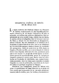 Decadencia política de España en el siglo XVII / El Duque de Maura | Biblioteca Virtual Miguel de Cervantes
