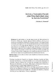 Justicia y Fraternidad Social: ¿Qué Ética Individual exige la Justicia Socialista? / Cristián A. Fatauros | Biblioteca Virtual Miguel de Cervantes