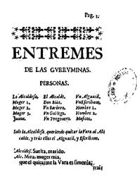 Entremes de las gurruminas | Biblioteca Virtual Miguel de Cervantes