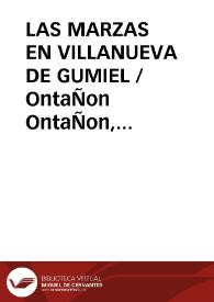 LAS MARZAS EN VILLANUEVA DE GUMIEL / OntaÑon OntaÑon, Gumersindo | Biblioteca Virtual Miguel de Cervantes