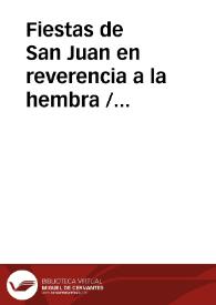 Fiestas de San Juan en reverencia a la hembra / Martinez Laseca, José María | Biblioteca Virtual Miguel de Cervantes
