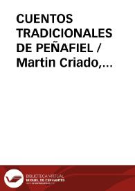 CUENTOS TRADICIONALES DE PEÑAFIEL / Martin Criado, Arturo | Biblioteca Virtual Miguel de Cervantes