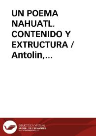 UN POEMA NAHUATL. CONTENIDO Y EXTRUCTURA / Antolin, Francisco | Biblioteca Virtual Miguel de Cervantes