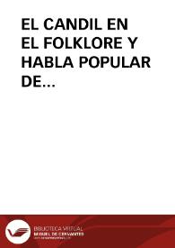 EL CANDIL EN EL FOLKLORE Y HABLA POPULAR DE EXTREMADURA / Gonzalez NuÑez, Emilio y Demetrio | Biblioteca Virtual Miguel de Cervantes