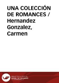 UNA COLECCIÓN DE ROMANCES / Hernandez Gonzalez, Carmen | Biblioteca Virtual Miguel de Cervantes