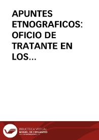 APUNTES ETNOGRAFICOS: OFICIO DE TRATANTE EN LOS PEDROCHES / Moreno Valero, Manuel | Biblioteca Virtual Miguel de Cervantes