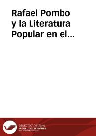 Rafael Pombo y la Literatura Popular en el Romanticismo Colombiano 1º El "Bambuco" / Carrascosa Miguel, Pablo y DOMINGUEZ DE PAZ | Biblioteca Virtual Miguel de Cervantes
