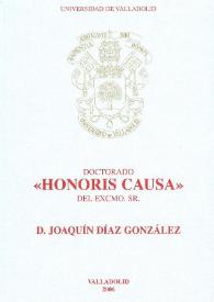 Doctorado "Honoris Causa" del Excmo. Sr. D. Joaquín Díaz González | Biblioteca Virtual Miguel de Cervantes