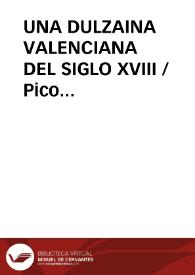 UNA DULZAINA VALENCIANA DEL SIGLO XVIII / Pico Pascual, Miguel Ángel | Biblioteca Virtual Miguel de Cervantes