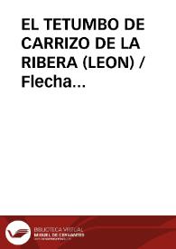 EL TETUMBO DE CARRIZO DE LA RIBERA (LEON) / Flecha Perez, Alberto | Biblioteca Virtual Miguel de Cervantes