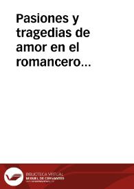 Pasiones y tragedias de amor en el romancero tradicional soriano / Torre Garcia, Leopoldo | Biblioteca Virtual Miguel de Cervantes