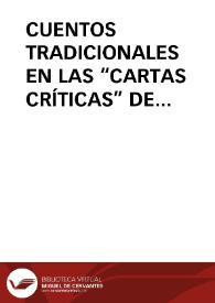 CUENTOS TRADICIONALES EN LAS “CARTAS CRÍTICAS” DE FRANCISCO ALVARADO (1756-1814) (Parte 1ª) / Arroyo, Luis Antonio | Biblioteca Virtual Miguel de Cervantes