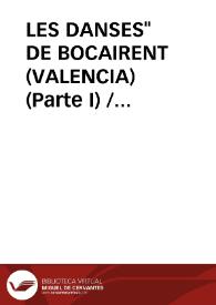 LES DANSES" DE BOCAIRENT (VALENCIA) (Parte I) / Atienza PeÑarrocha, Antonio | Biblioteca Virtual Miguel de Cervantes