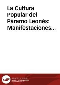 La Cultura Popular del Páramo Leonés: Manifestaciones religiosas / Santiago Alvarez, Cándido | Biblioteca Virtual Miguel de Cervantes