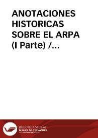 ANOTACIONES HISTORICAS SOBRE EL ARPA (I Parte) / Varela De Vega, Juan Bautista | Biblioteca Virtual Miguel de Cervantes