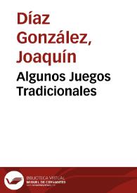 Algunos Juegos Tradicionales | Biblioteca Virtual Miguel de Cervantes