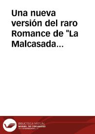 Una nueva versión del raro Romance de "La Malcasada del Pastor" / Diaz Viana, Luis | Biblioteca Virtual Miguel de Cervantes