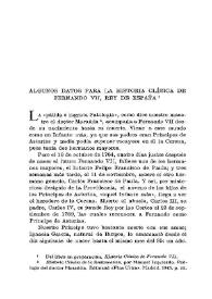 Algunos datos para la Historia clínica de Fernando VII, Rey de España / Manuel Izquierdo Hernández | Biblioteca Virtual Miguel de Cervantes