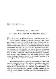 Escrito del Censor  : al caso del señor Menéndez Pidal / Elías Tormo | Biblioteca Virtual Miguel de Cervantes