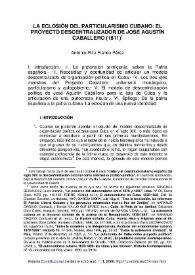 La eclosión del particularismo cubano: el Proyecto descentralizador de José Agustín Caballero (1811) / Antonio-Filiu Franco Pérez | Biblioteca Virtual Miguel de Cervantes
