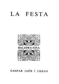 La festa / Gaspar Jaén i Urban | Biblioteca Virtual Miguel de Cervantes