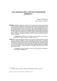 Una defensa del convencionalismo jurídico / Josep M. Vilajosana | Biblioteca Virtual Miguel de Cervantes