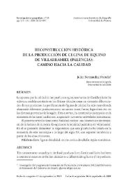 Reconstrucción histórica de la producción de cecina de equino de Villarramiel (Palencia) / Julio Fernández Portela | Biblioteca Virtual Miguel de Cervantes