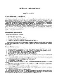 Práctica de referencia / CEE Número 1 (Valladolid) | Biblioteca Virtual Miguel de Cervantes