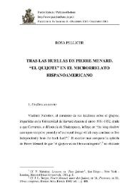 Tras las huellas de Pierre Menard. "El Quijote" en el microrrelato hispanoamericano / Rosa Pellicer | Biblioteca Virtual Miguel de Cervantes