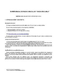 Experiencia de radio escolar "Onda Escuela" / CEIP Melquíades Hidalgo (Cabezón de Pisuerga, Valladolid) | Biblioteca Virtual Miguel de Cervantes