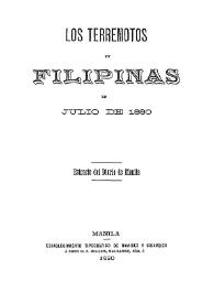 Los terremotos en Filipinas en julio de 1880 | Biblioteca Virtual Miguel de Cervantes