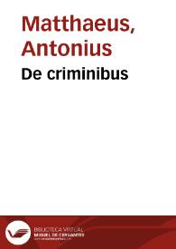 De criminibus | Biblioteca Virtual Miguel de Cervantes