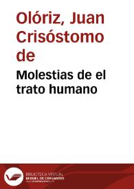 Molestias de el trato humano | Biblioteca Virtual Miguel de Cervantes