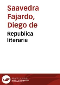 Republica literaria | Biblioteca Virtual Miguel de Cervantes