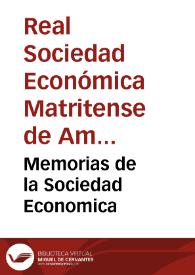 Memorias de la Sociedad Economica | Biblioteca Virtual Miguel de Cervantes