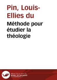 Méthode pour étudier la théologie | Biblioteca Virtual Miguel de Cervantes
