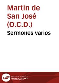 Sermones varios | Biblioteca Virtual Miguel de Cervantes