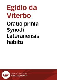 Oratio prima Synodi Lateranensis habita | Biblioteca Virtual Miguel de Cervantes